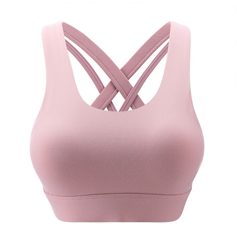 2025-- Beauty Back Strap Sports Bra High Strength Support Shockproof Yoga Underwear Running Fitness Bra
