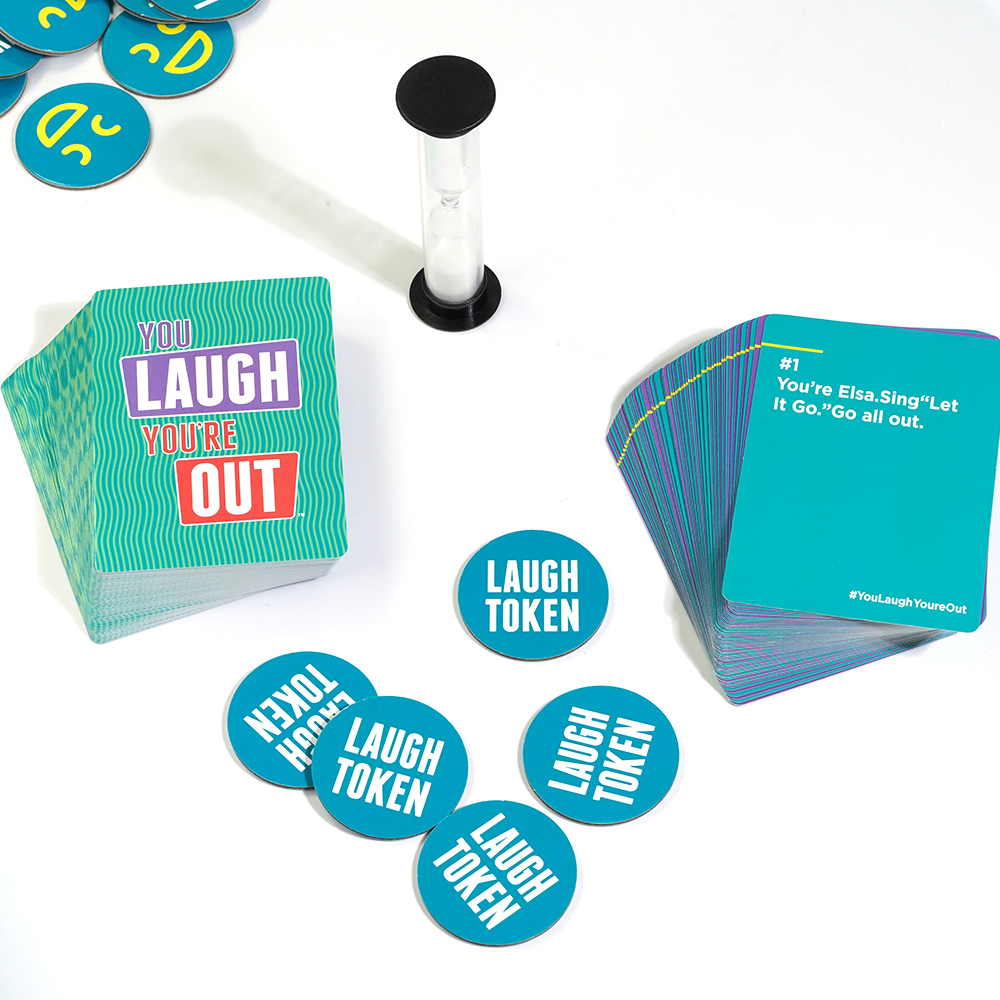 You Laugh You're Out Family Family Party Card game Where If You Laugh, You Lose. Great for Big Groups & Kids