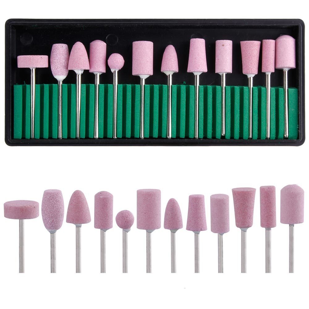 Nail Manicure Set 12pcs Milling Nail Drill Bits Set for Electric Apparatus Manicure Machine Nail Files Nail Quartz Grinding Cutters for Manicure 23092