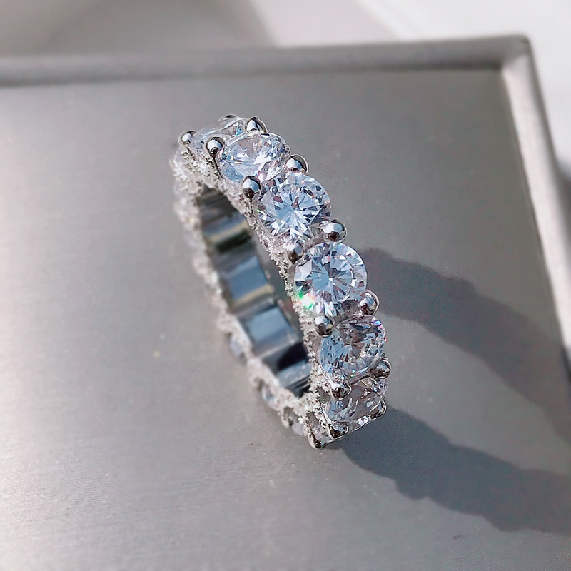 Round Cut White Moissanite Dia Sterg Sier Wedding Ring for Women