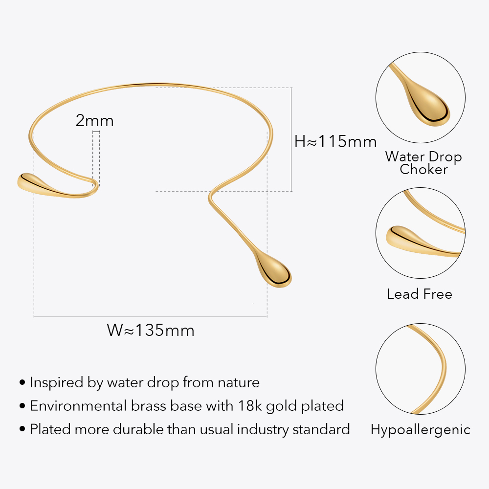 Chokers ENFASHION Water Drop Choker In Necklace For Women Trending Products Necklaces Gold Color Fashion Jewelry Free Return P223317 230921