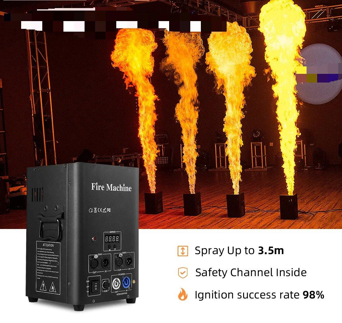 One Head Flame Machine Stage Lighting Spray 1-3M DMX Flame Genius Safety Channel Fire Projector for Nightclub Party DJ LL