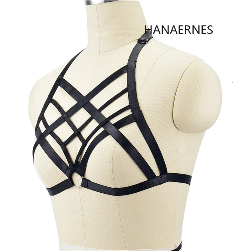 Suspenders HANAERNES Sexy 90's High Quality Lingerie Women's Fashion Punk Suspender Harajuku Gothic Combination Adult cage bra 230921