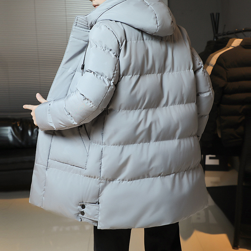 Mens Down Parkas Plus Size 7XL Winter Jacket Men Midlength Thickened Warm Hooded Padded Jackets Solid Color Casual Puffer Coats 230922