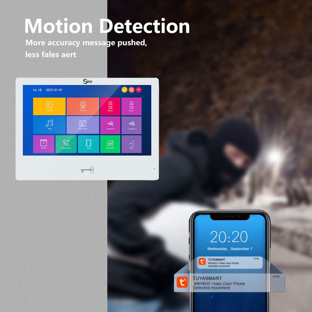 Smart Home 10 inch 1080P WiFi Monitor Keypad/RFID Card Smartphone APP Unlock Night Vision Home Access Control Video Intercom System