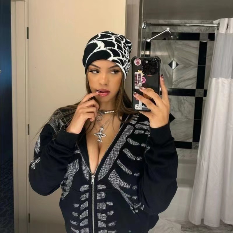 Beanie/Skull Caps Fashion Mea Culpas Y2k Knitted Hat Men Women Jacquard Beanie Streetstyle Hip Hop Cap Letter Headwear Warm Adult Girl 230921