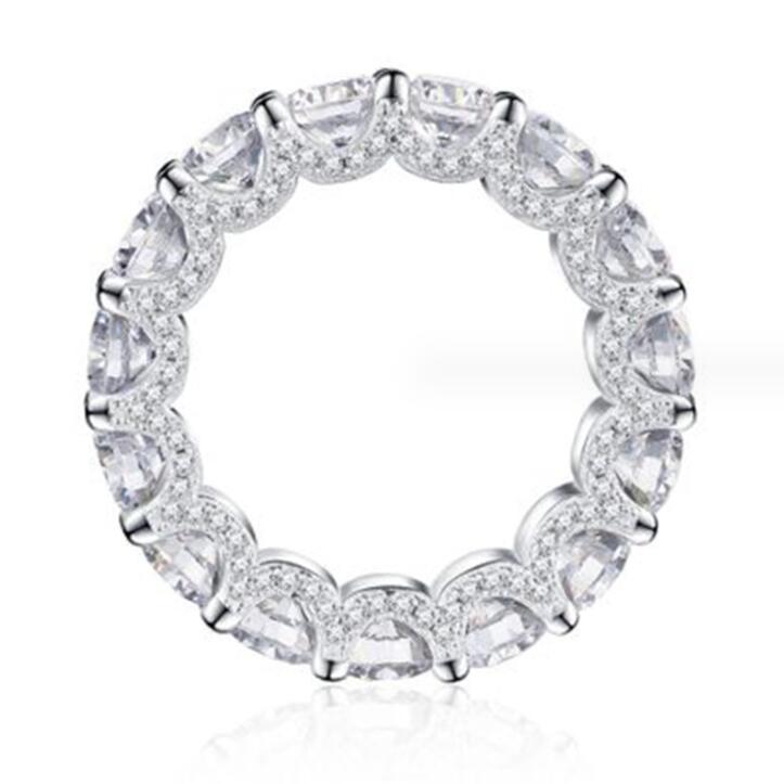 Round Cut White Moissanite Dia Sterg Sier Wedding Ring for Women