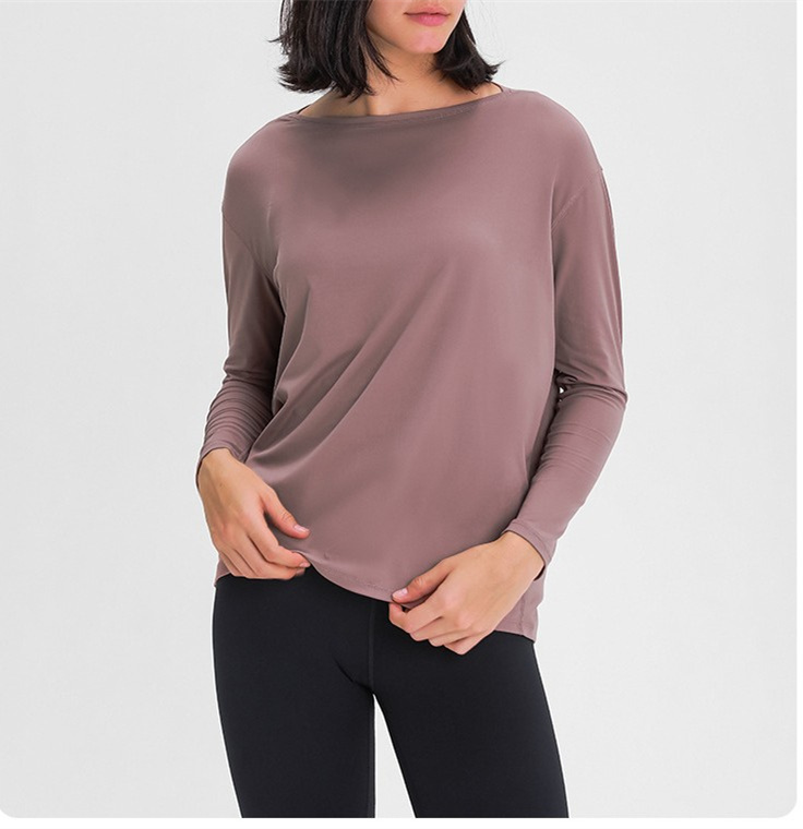 L935 Long Sleeve Shirt Women Yoga Sports Tops Fitness Shirts Bum-Covering Length Sweatshirts Super Soft Relaxed Fit Autumn and Winter Top Tee for On the Go
