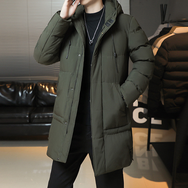 Mens Down Parkas Plus Size 7XL Winter Jacket Men Midlength Thickened Warm Hooded Padded Jackets Solid Color Casual Puffer Coats 230922