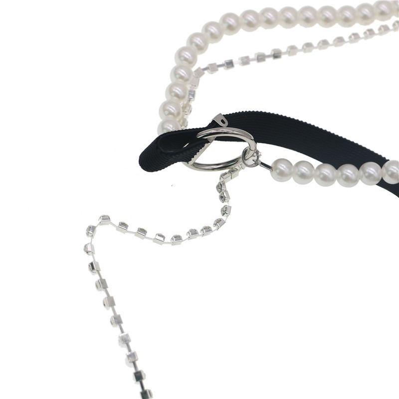 Suspenders Korean Style Pearl belt sweet white clothes suspender fashion match 2cm width bow tie connection creative accessories gift 230921