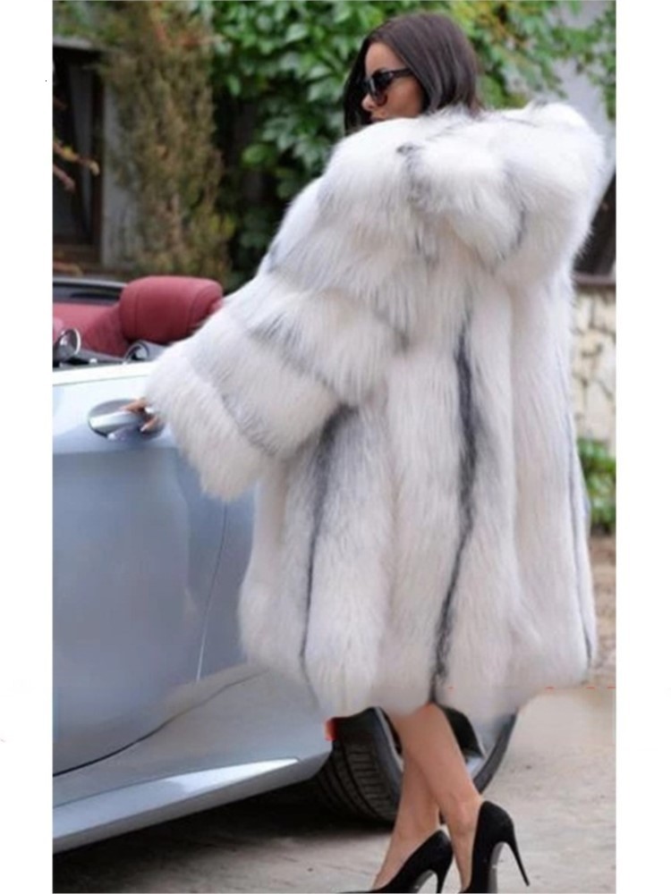 Women s Fur Faux Winter Fashion Hooded Coat women s mid length Loose Warm Jacket For Woman S XXXXL 230922