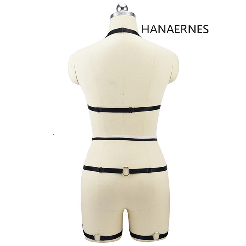 Suspenders HANAERNES Sexy 90's High Quality Lingerie Women's Fashion Punk Suspender Harajuku Gothic Combination Adult cage bra 230921