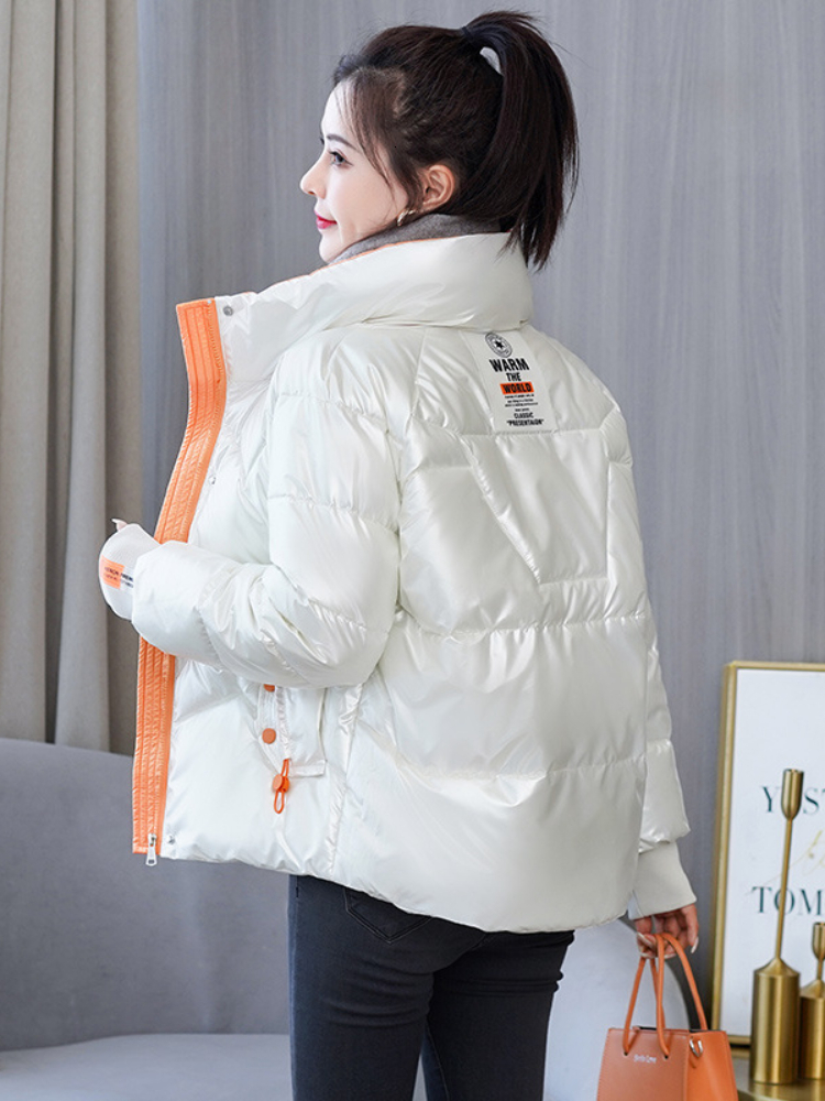 Women's Down Parkas Jacket for Women Winter Korean Style Wash Free Glossy Cotton Middle Long Thickening Warm Loose Coat 230922Z