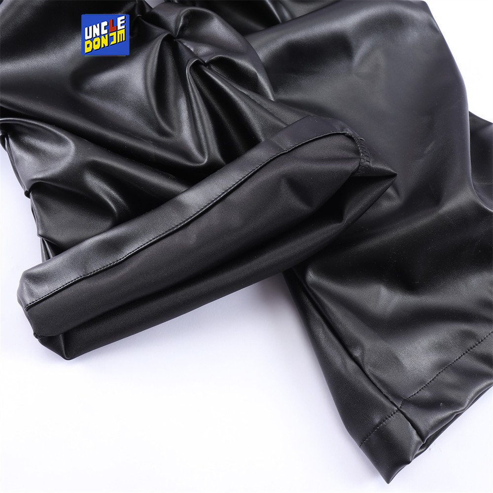 Men's Pants Pleated Leather Pants Men Motorcycle Pants Leather Pants For Men Street Wear faux leather pants men HIP HOP leather cargo pants 23092