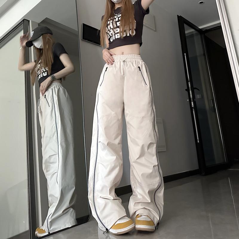 Women's Capris Y2K Techwear Sweatpants Women Streetwear Korean Hip Hop Harajuku Cargo Parachute Track Pants Lady Wide Leg Joggers Trousers 230922