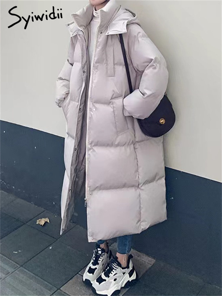Women's Down Parkas Syiwidii Puffer Jacket for Women Autumn Winter Thicken Warm Coats with A Hood Oversized Casual Korean Fashion Outwear 230922Z