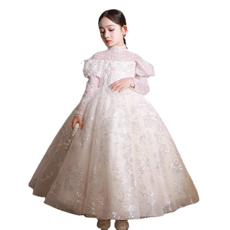 Ful White Wer Girl Dresses For Wedding A E Lace Long Sleeves Toddler Pageant Gowns Tulle Or Length Crystal Shiny Bg Birthday First Communion 6660311