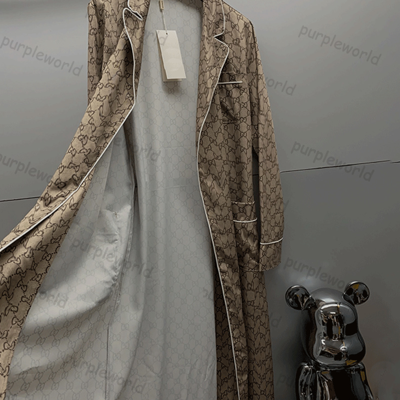 Womens Sleepwear designer Unisex G Vintage Pama Robe Classic Night Print Design Paired With Piping Casual Stylish Ho