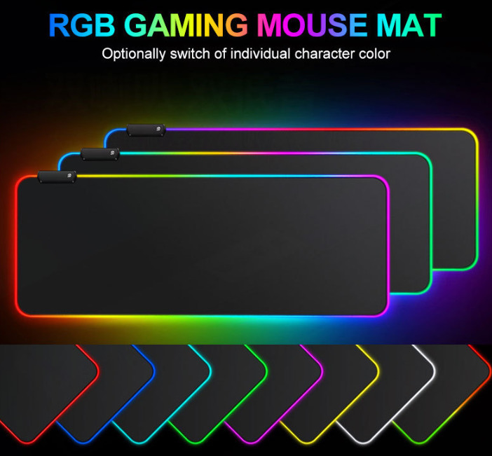 RGB Gaming Mouse Pad Computer Gamer Mousepad With Light Large Rubber No-slip Mat Big Pads PC Laptop Keyboard Desk Carpet 230923