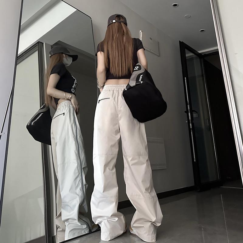 Women's Capris Y2K Techwear Sweatpants Women Streetwear Korean Hip Hop Harajuku Cargo Parachute Track Pants Lady Wide Leg Joggers Trousers 230922