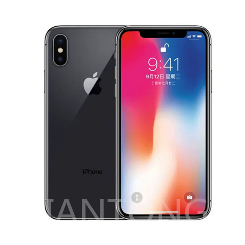 Refurbished Original Apple iPhone X Face ID 5.8" Touchscreen 3GB RAM iOS A11 Dual 12MP Cameras 4G LTE Unlocked iphonex Black White,100% fully fun