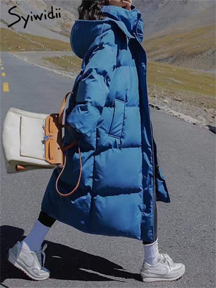 Women's Down Parkas Syiwidii Puffer Jacket for Women Autumn Winter Thicken Warm Coats with A Hood Oversized Casual Korean Fashion Outwear 230922Z