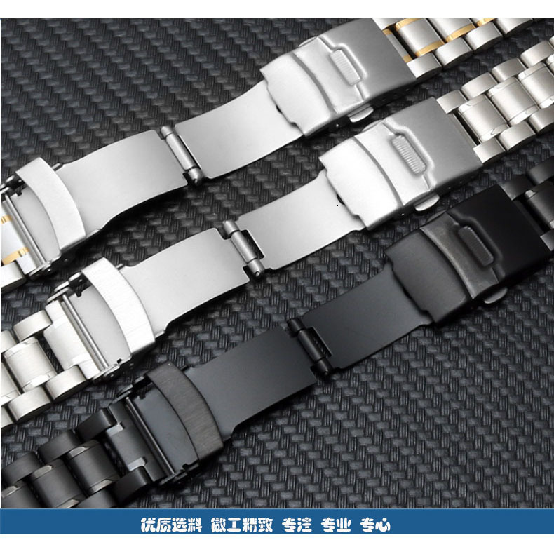 Watch Bands Curved End Watch Band 18mm 20mm 22mm 24mm Replacement Watch Strap Double Lock Clasp Stainless Steel Watchband with Tools 230922