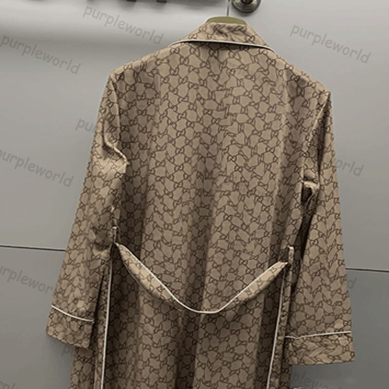 Luxury women's sleepwear designer unisex G retro Pama robe classic night print design paired with rolled edge casual fashion home wear 2025