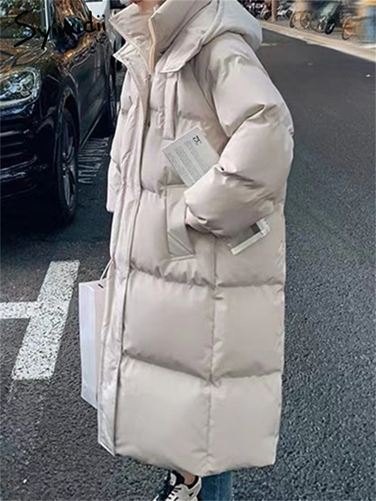 Women's Down Parkas Syiwidii Puffer Jacket for Women Autumn Winter Thicken Warm Coats with A Hood Oversized Casual Korean Fashion Outwear 230922Z