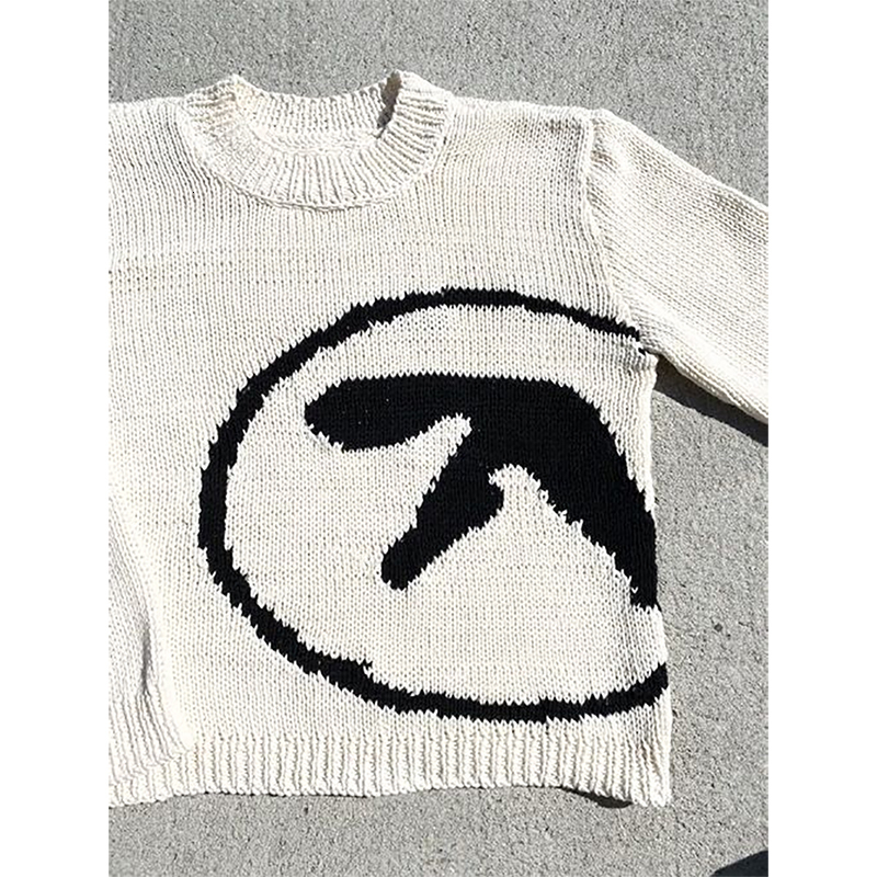 Men's Sweaters Men's Sweater Aphex Twin Knit Winter Oversized Vintage Long Sleeve Tops Jumper Pullover Y2k Streetwear Graphic Fashion Clothi