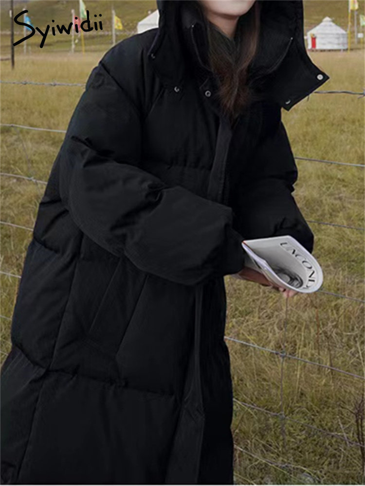 Women's Down Parkas Syiwidii Puffer Jacket for Women Autumn Winter Thicken Warm Coats with A Hood Oversized Casual Korean Fashion Outwear 230922Z