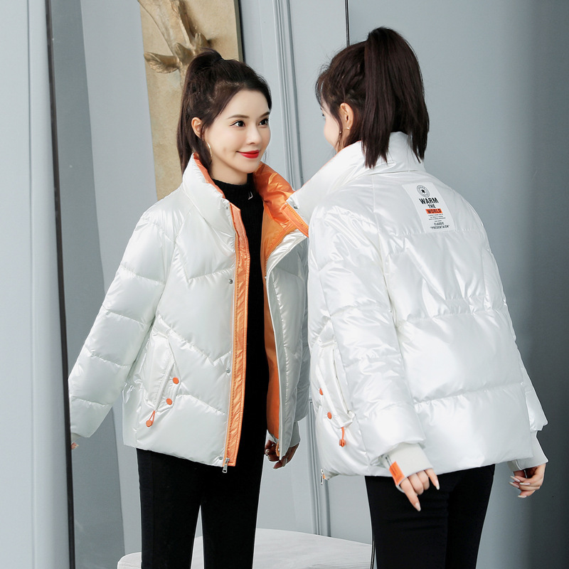 Women's Down Parkas Jacket for Women Winter Korean Style Wash Free Glossy Cotton Middle Long Thickening Warm Loose Coat 230922Z