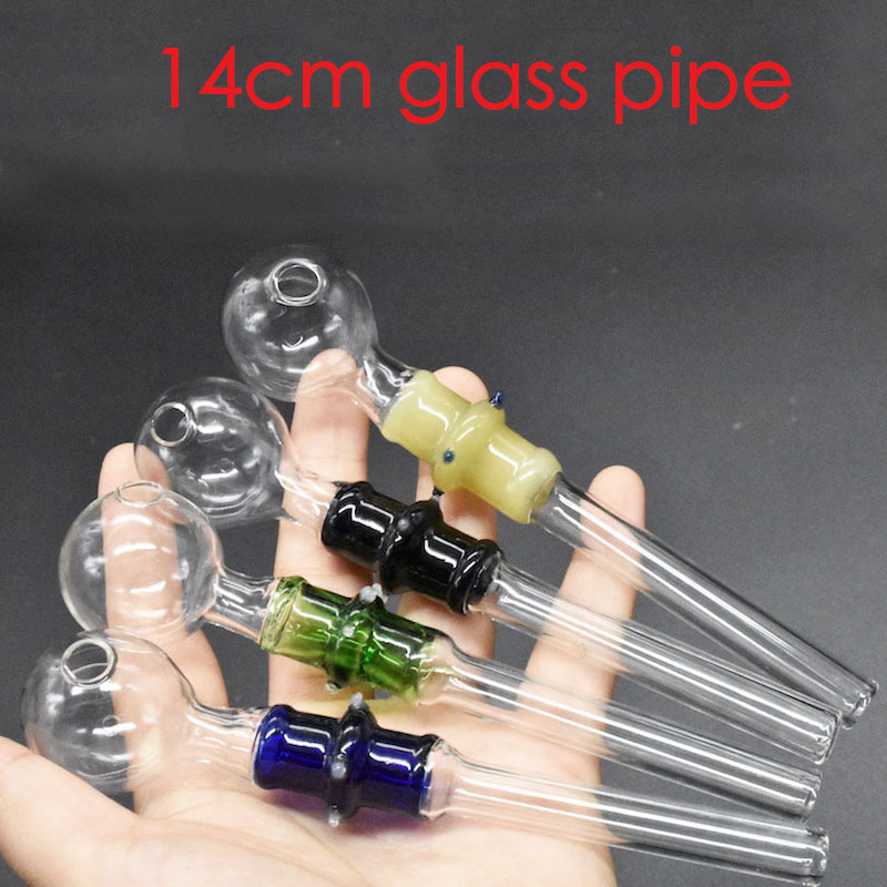 Wholesale 14cm Newest design glass oil burner pipe Popular Thick heady smoking tube nail water pipes