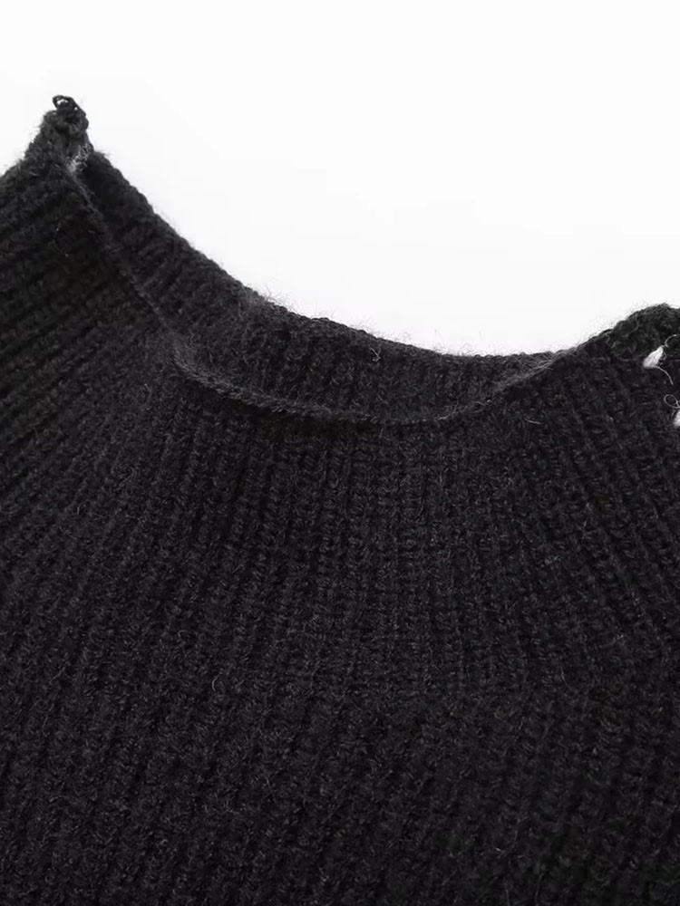 Women's Sweaters Contrast Color Knit O-neck Long Sleeve Women Pullover Patchwork Loose Vintage Fashion Sweater Autumn Casual Lady Knitwears 23092