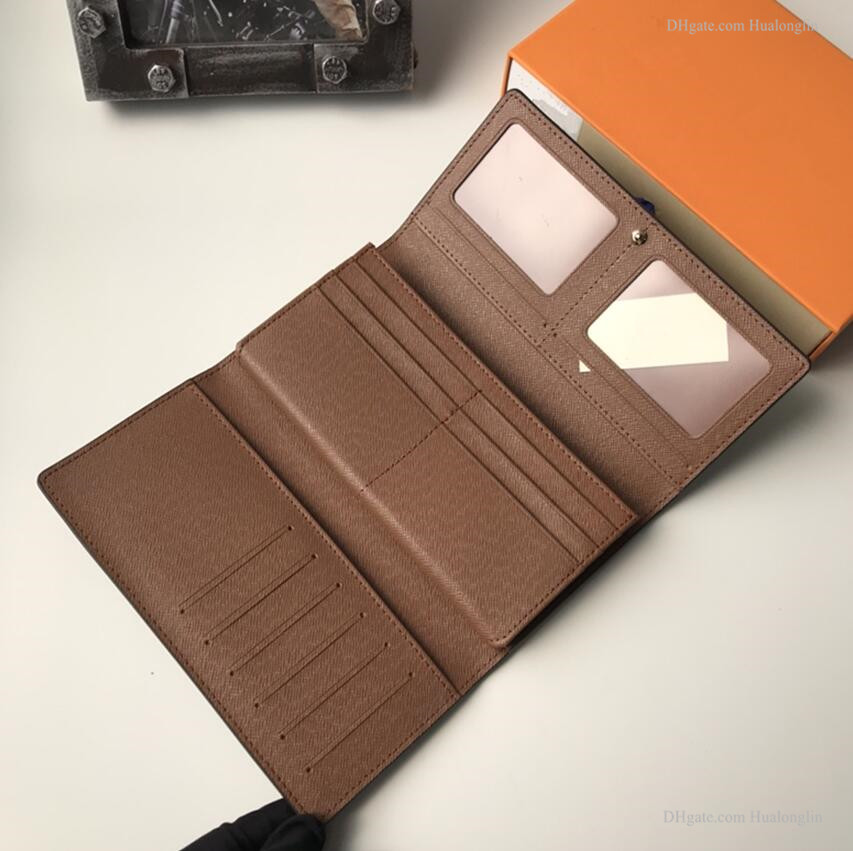 Luxury designer women wallet men purse card holder with box flowers letters grid high quality free shipping