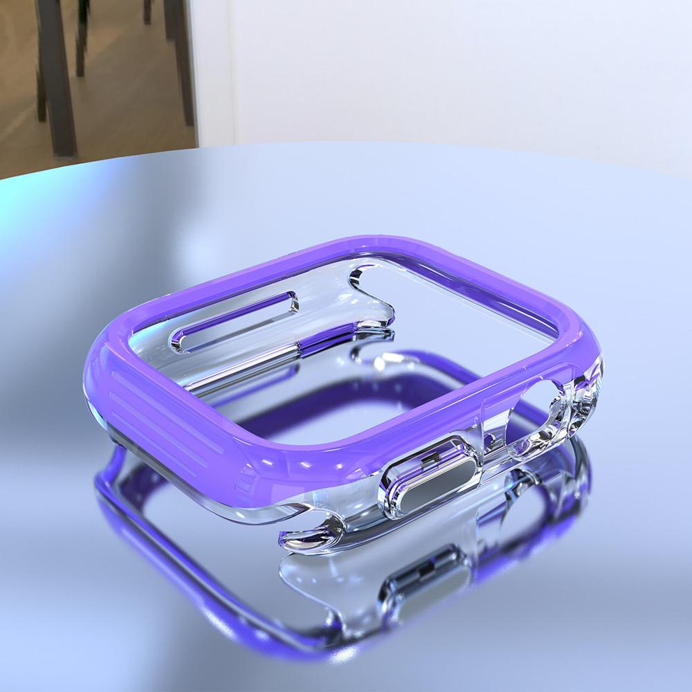 Double Color TPU Protective Case For Apple Watch Series 4 5 6 7 8 9 Ultra2 41mm 44mm 45mm 49mm Transparent Anti fall PC Cover free shipping