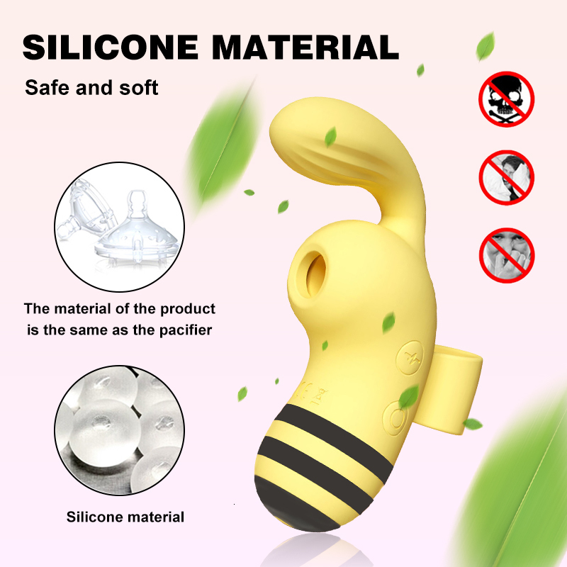 Vibrators 2in1 Clitoris Sucker Finger Vibrator Oral Nipple Stimulator Vibration Bee Sucking Blowjob Vibrat Clitoral Vibe Sex Toy for Women 230923