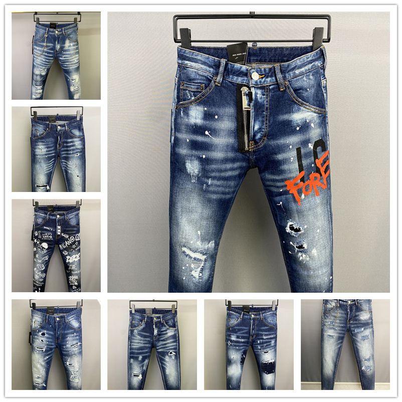 2023 New Arrivals D2 Mens Luxury Purple Designer Denim Jeans Holes Dsquared2 Trousers Dsquare Jeans Coolguy Biker Pants Mens Clothing 2#00182-image