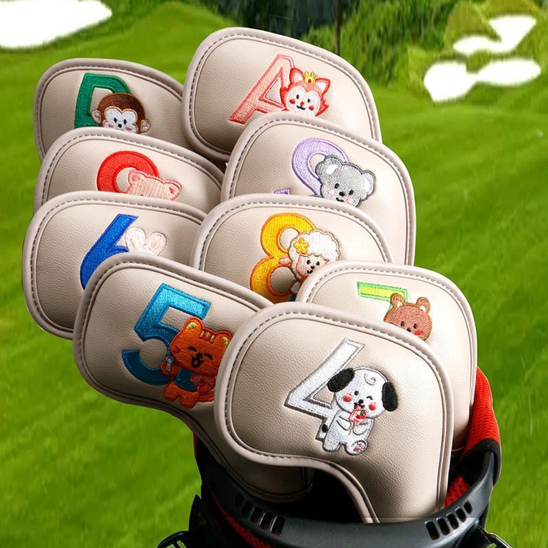 Other Golf Products 910Pcs Portable PU Golf Club Iron Head Covers Protector Golfs Head Cover Set Golf Accessories Golf Putter Cover Golf Headcover 230