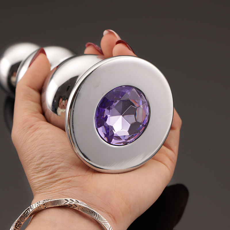 Anal Toys 3 Style Stainless Steel Huge Butt Plug Anus Stimulator Sex For Men Women Gay Metal Beads Big Erotic Adult Product 230923