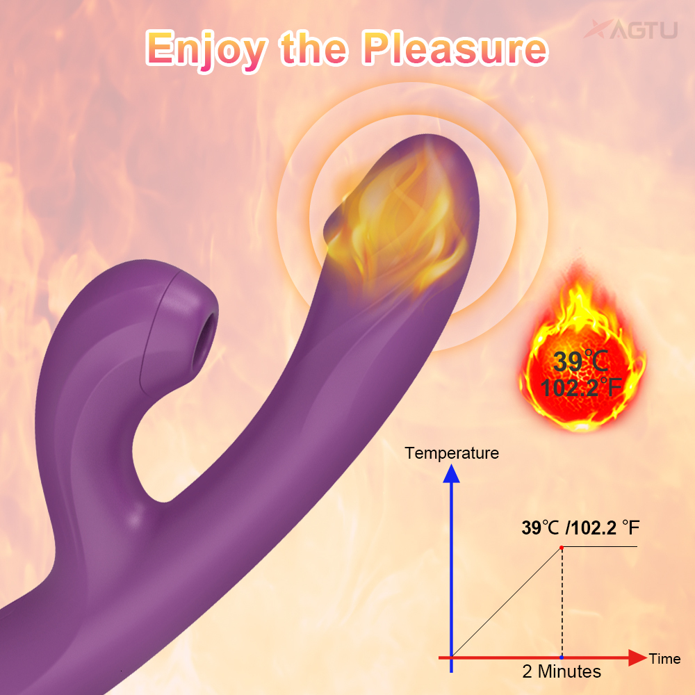 Vibrators Clit Sucker 2 in 1 Vibrator Dildo for Women GSpot Clitoris Vacuum Stimulator Heating Female Sex Toy Adults Goods 230923