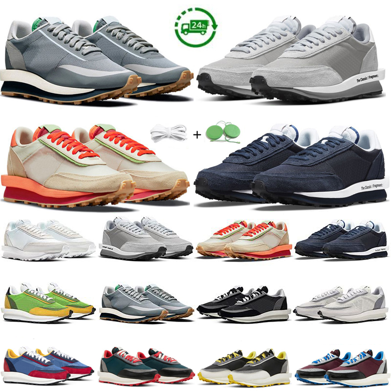 Ldwaffle Hommes Femmes Chaussures de course Waffle Sneaker Noirci Bleu Lumière Fumée Gris Cool Gris Marron Pin Vert Blanc Noir Vert Gusto Hommes