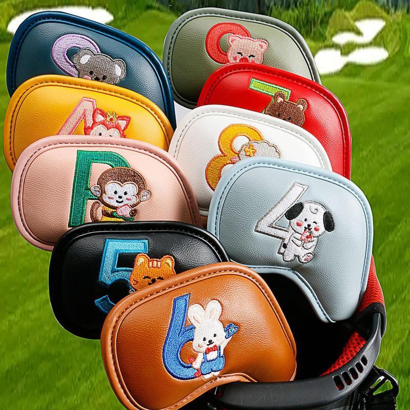 Other Golf Products 910Pcs Portable PU Golf Club Iron Head Covers Protector Golfs Head Cover Set Golf Accessories Golf Putter Cover Golf Headcover 230923