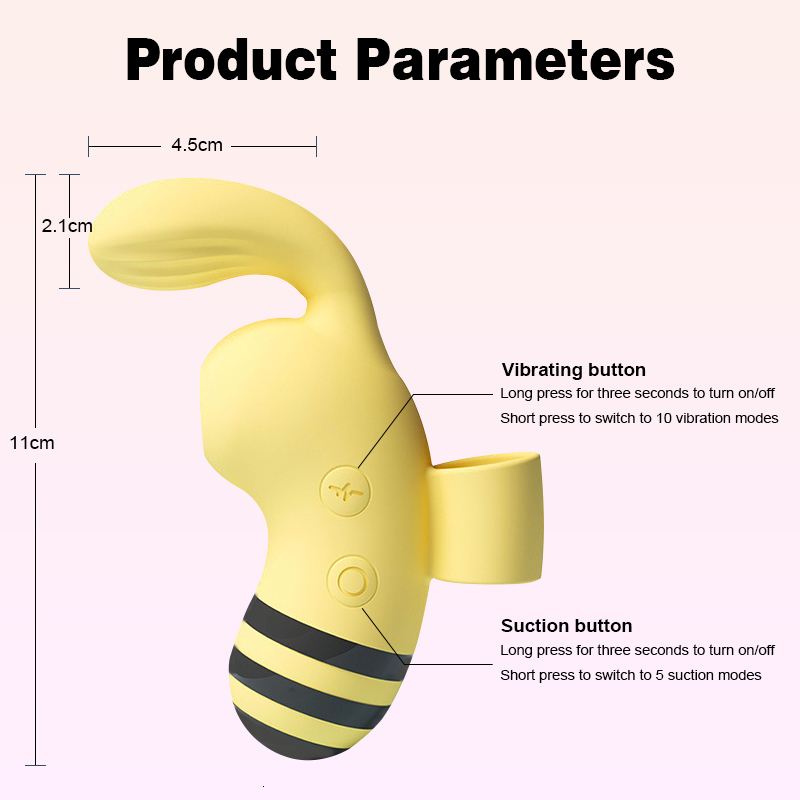 Vibrators 2in1 Clitoris Sucker Finger Vibrator Oral Nipple Stimulator Vibration Bee Sucking Blowjob Vibrat Clitoral Vibe Sex Toy for Women 230923
