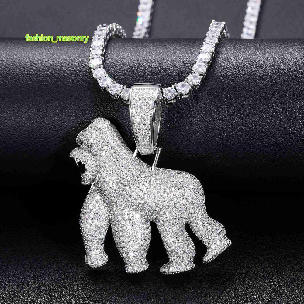 necklace moissanite chain Full VVS Iced Out Gorilla Pendant Bg Sterg Sier Pass Dia Test Hiphop Jewelry For Men
