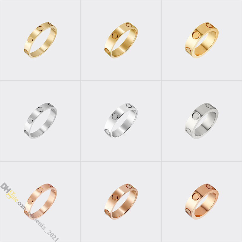 Designer Ring Jewelry Designer for Women Band Rings Titanium Steel Ring Gold-Plated Never Fading Non-Allergic,Gold/Silver/Rose Gold 4/5/6 mm; Store/21621802