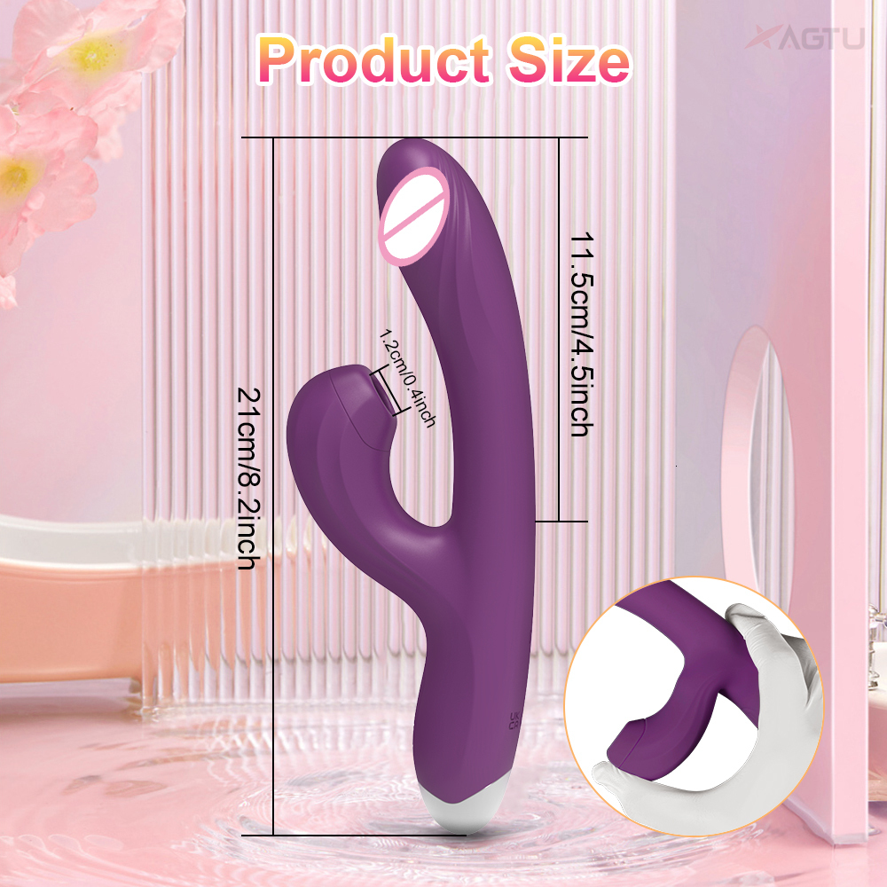 Vibrators Clit Sucker 2 in 1 Vibrator Dildo for Women GSpot Clitoris Vacuum Stimulator Heating Female Sex Toy Adults Goods 230923