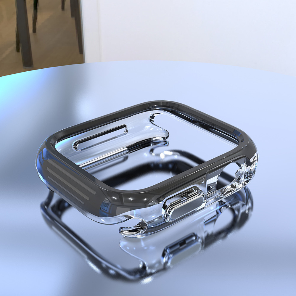 Double Color TPU Protective Case For Apple Watch Series 4 5 6 7 8 9 Ultra2 41mm 44mm 45mm 49mm Transparent Anti fall PC Cover free shipping