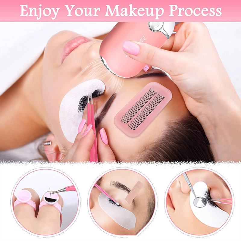 False Eyelashes False Eyelash Extension Kit Set Beginner Mannequin Head Lash Brush Tweezers Scissors Lashes Pad Storage Accessories Makeup Tool 230923