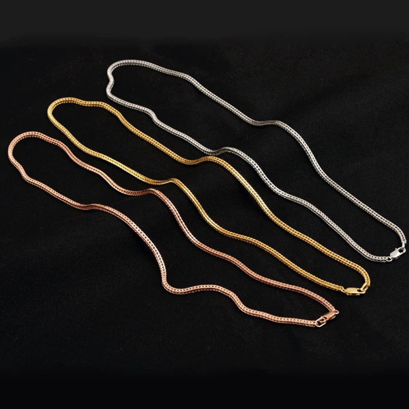 Pendant Necklaces MIQIAO 925 Sterling Silver Chopin Chain Platinum Rose Gold Color Long 40 45 50 55 60 65 70 80 CM Wide 1.6 MM Men Women Necklace 2309